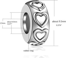 GW 2PCS 925 Sterling Silber Gummi Stopper Perlen Charm