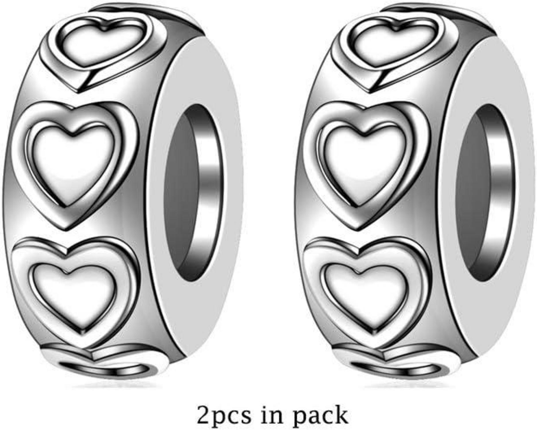Silber Gummi Spacer Perlen Stopper Bead Charm DIY Armband