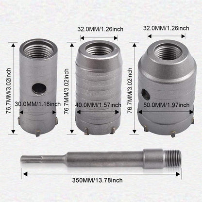 Kernbohrer-Set SDS Plus 30-50mm für Mauerwerk, 350mm