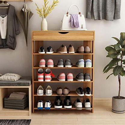 Holz Schuhregal 5 Ebenen – Schuhschrank für 20 Paar Schuhe