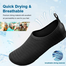 JOTO Wasserschuhe für Damen Herren Kinder Aquaschuhe Schwarz