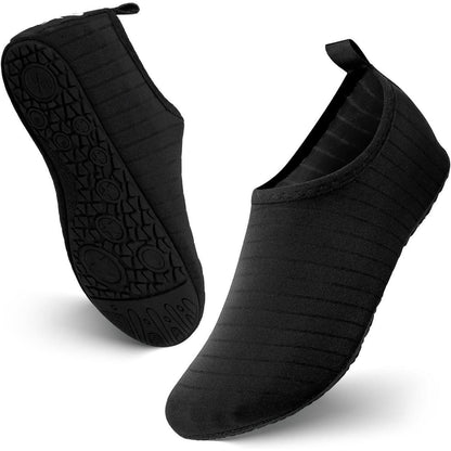 Wasserschuhe Unisex Schnelltrocknend mit Rutschfester Sohle Schwarz