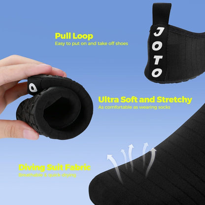 Wasserschuhe Unisex Schnelltrocknend mit Rutschfester Sohle Schwarz