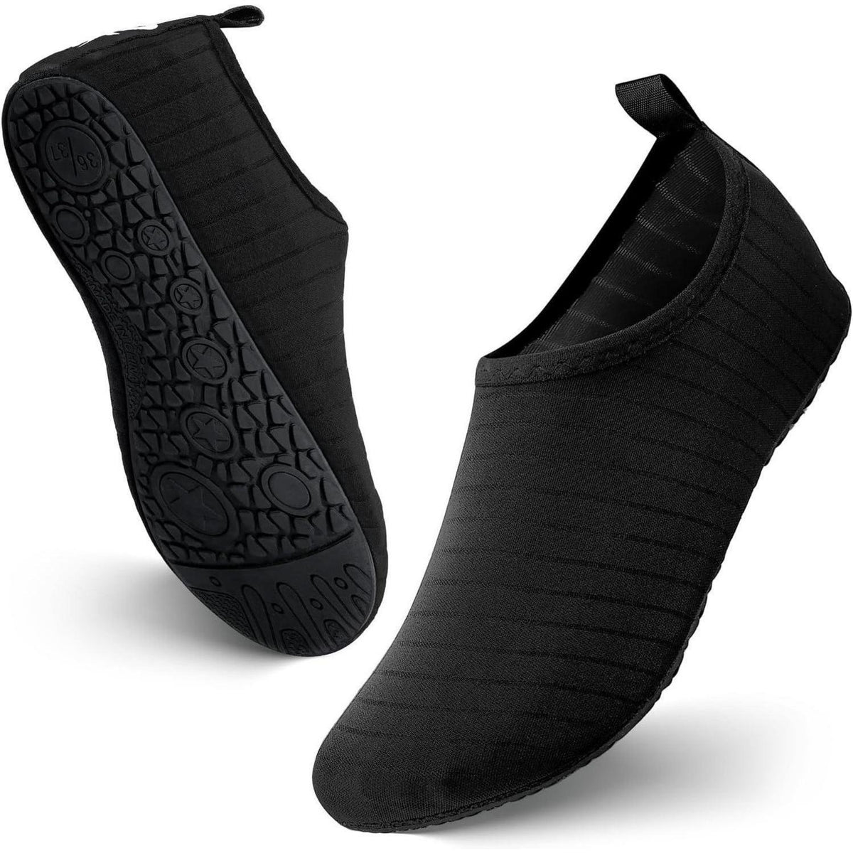Wasserschuhe Unisex Schnelltrocknend Badeschuhe Strandschuhe Schwarz