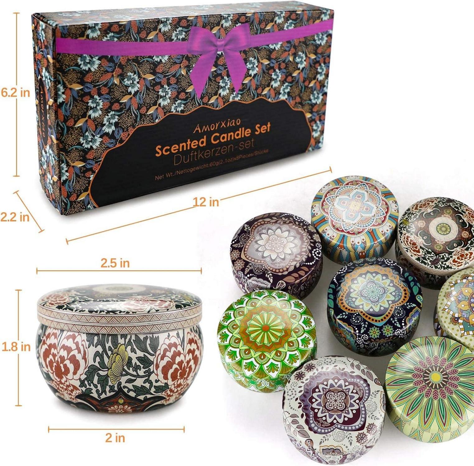 Duftkerzen Geschenkset für Frauen 8er Pack Sojawachs Aromatherapie