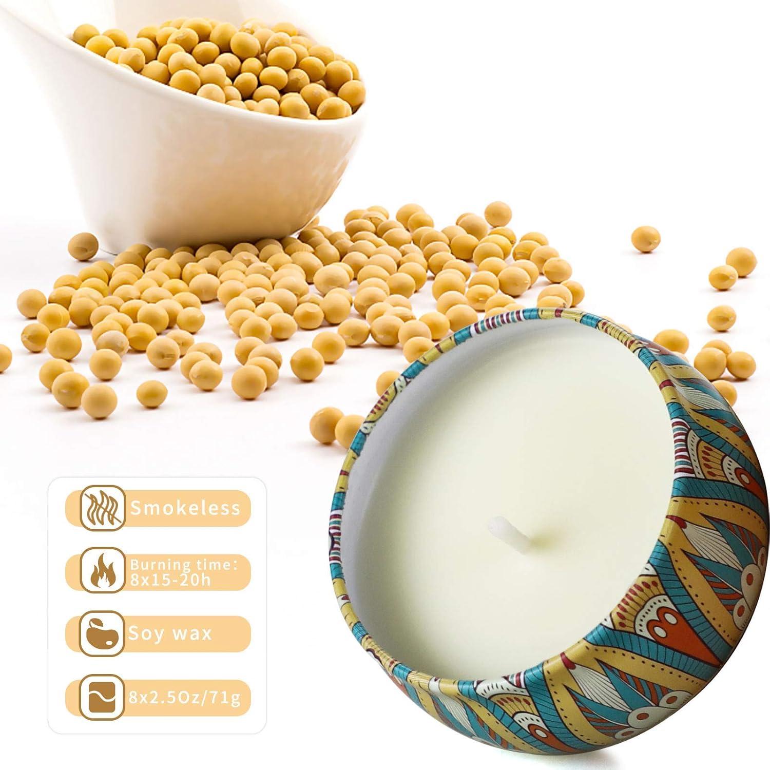 Yinuo Mirror 8er Duftkerzen Geschenkset für Frauen, Sojawachs Aromatherapie