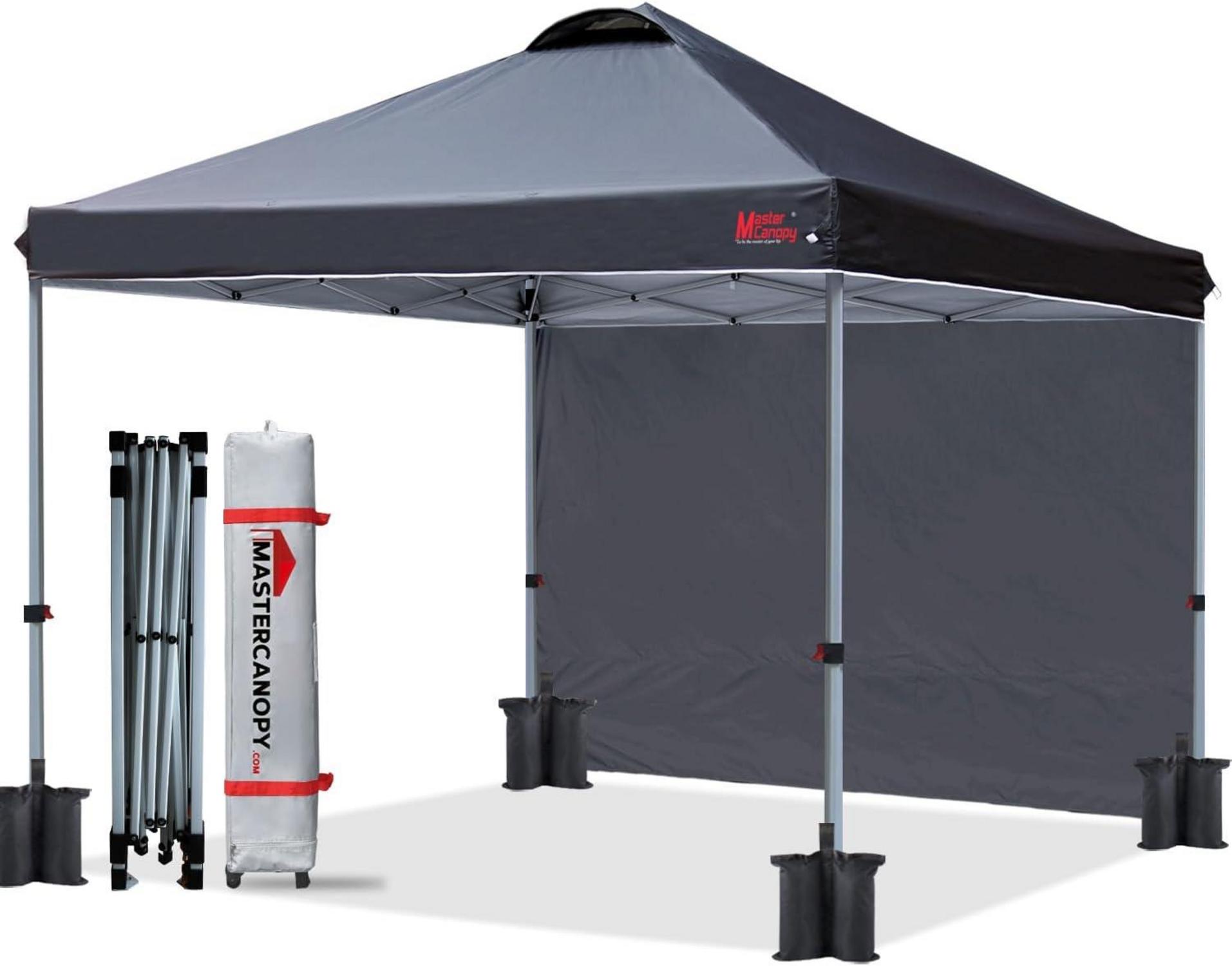 Pop up Pavillon 3x3m mit Seitenwand schwarz