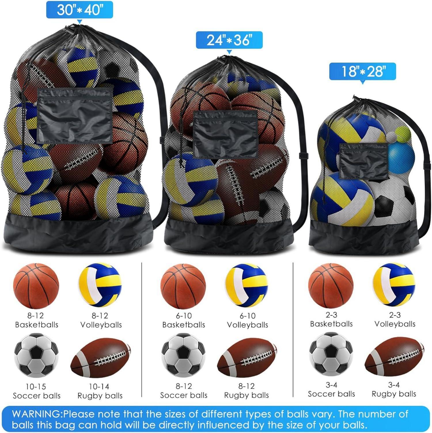 Großes Ballnetz Ballsack Fußballtasche Netz Sporttasche mit
