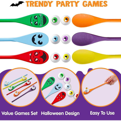 JOYIN Halloween-Ei- und Löffel-Rennspielset, 6er Pack