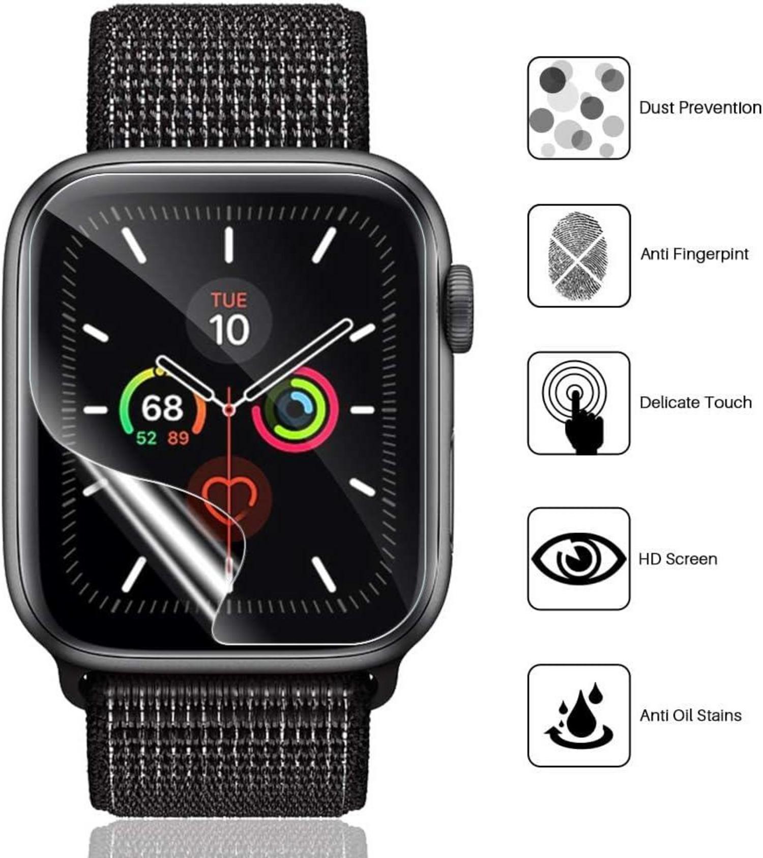 Schutzfolie für Apple Watch 8/7 45mm und SE 2/6/5/4 44mm 6er Pack