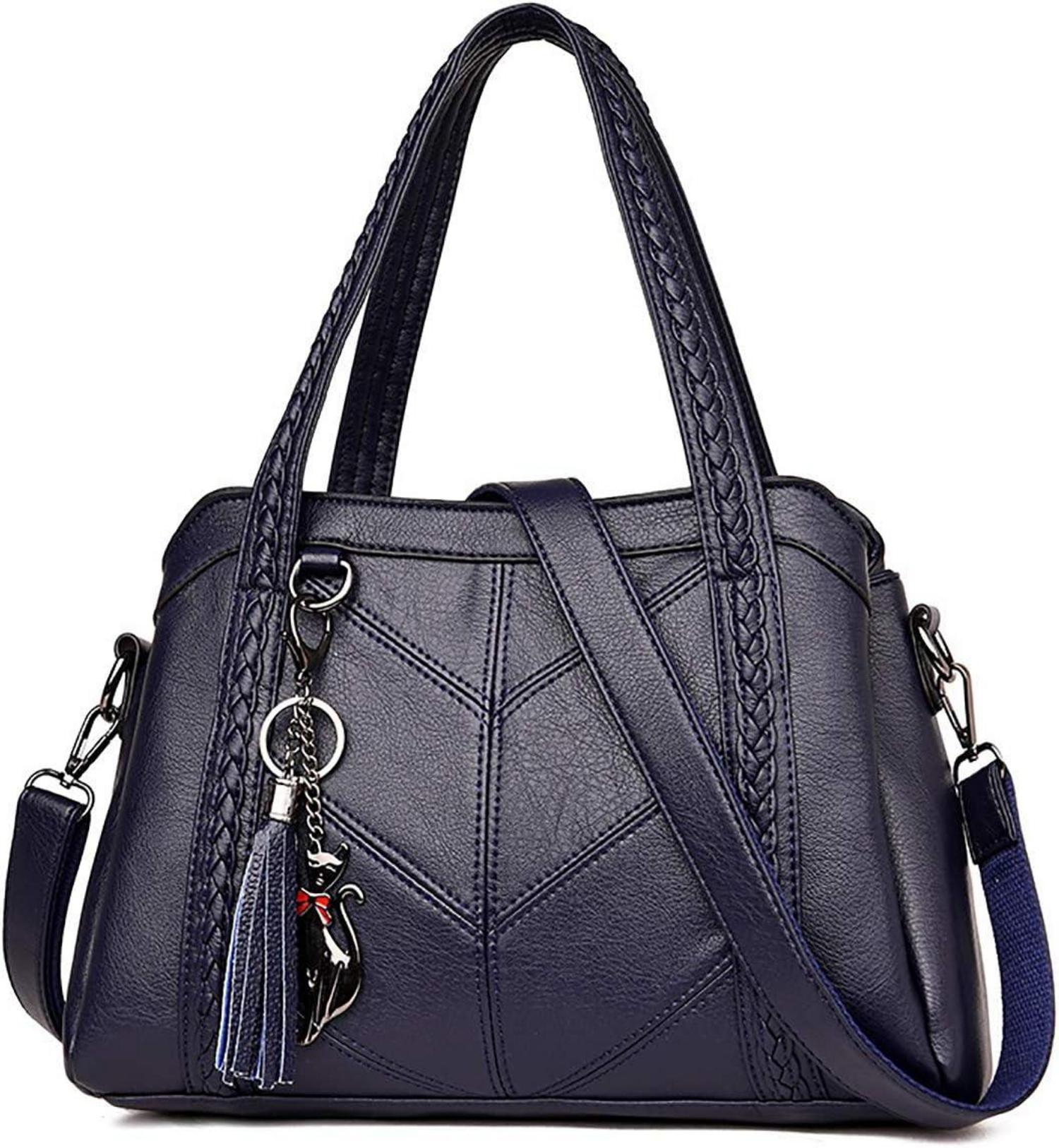 Damen Hobo Schultertasche PU-Leder Umhängetasche Handtasche