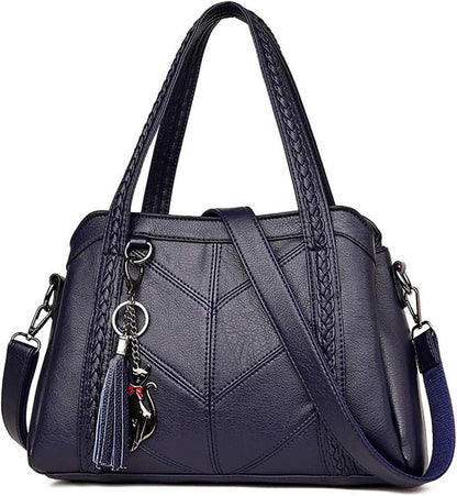Damen Hobo Schultertasche PU-Leder Umhängetasche Handtasche