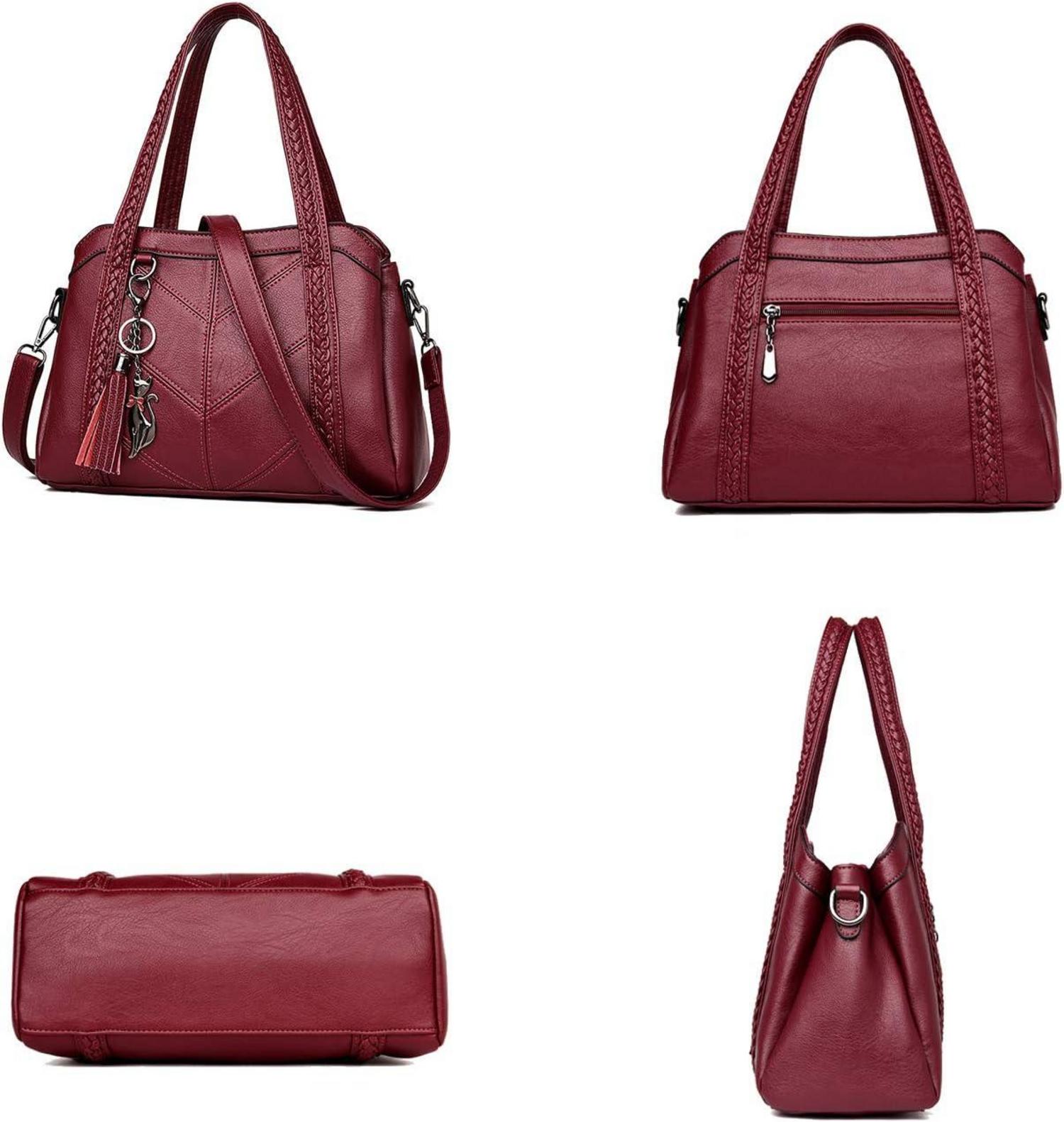 Damen Hobo Schultertasche PU-Leder Umhängetasche Handtasche