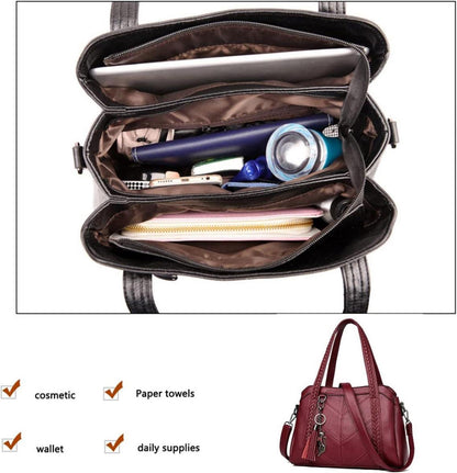 Damen Hobo Schultertasche Schultergurt Umhängetasche PU-Leder