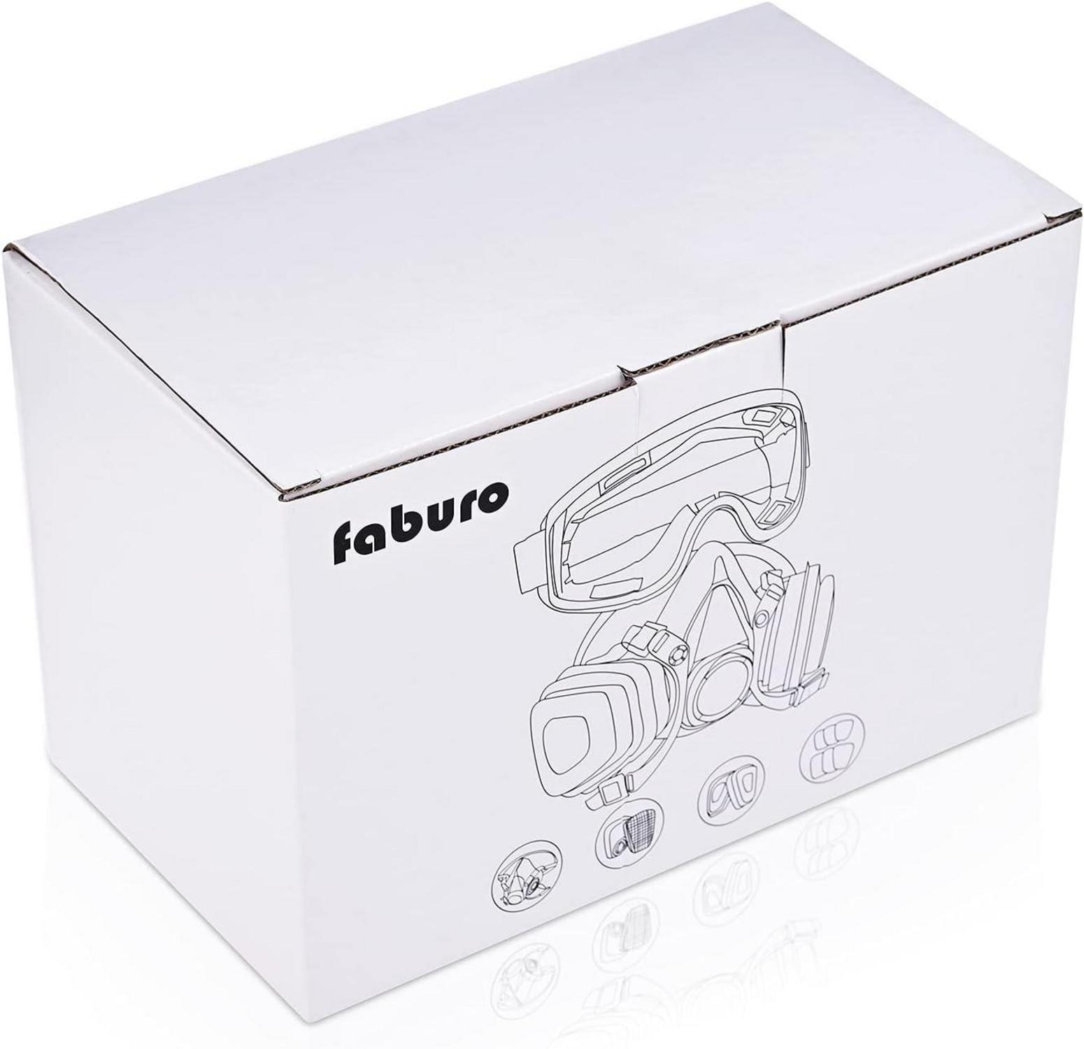 Faburo Halbgesichtsabdeckung mit Brille und Ersatzfilter