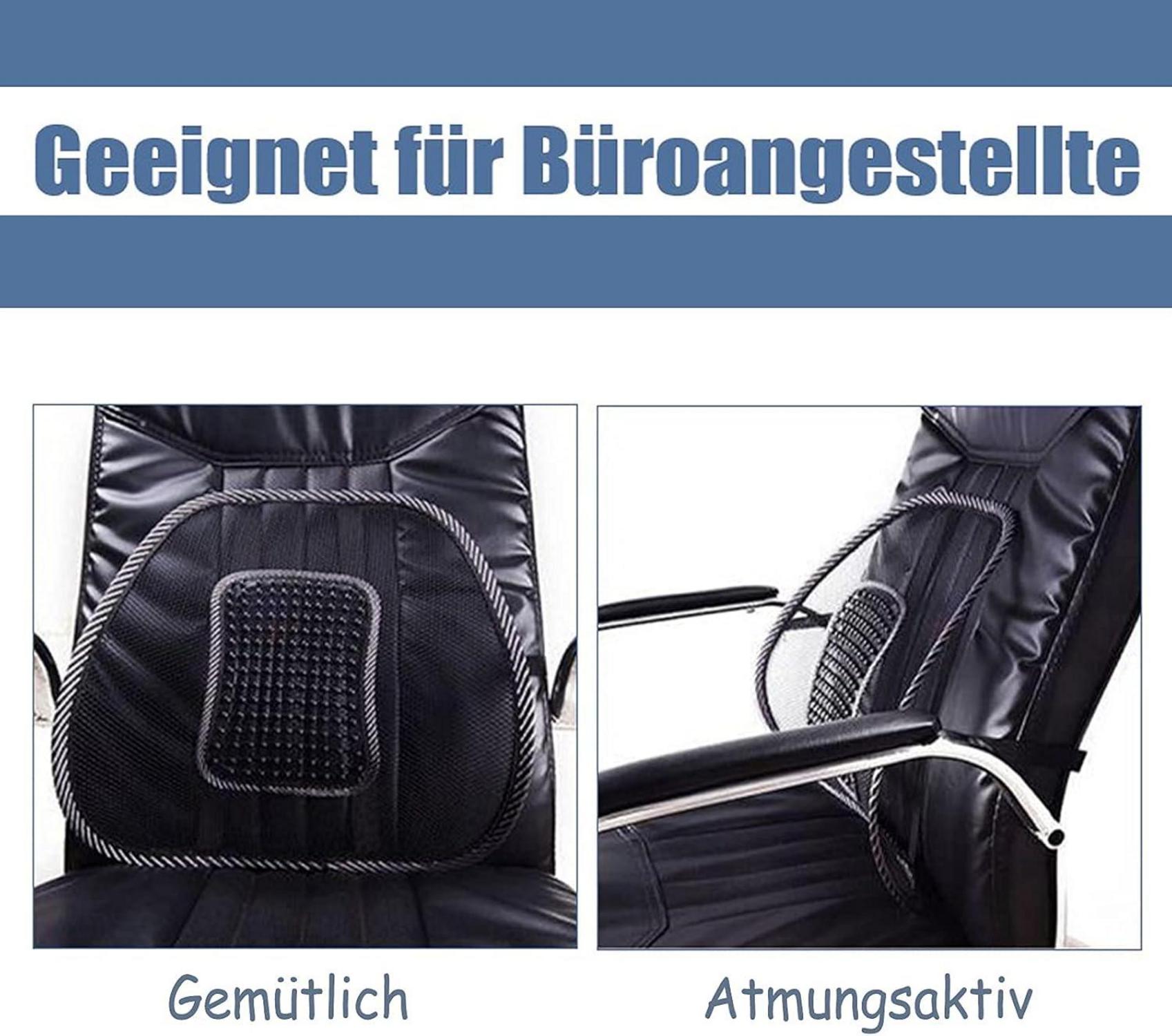Lordosenstütze mit Massageperlen für Auto Büro Rollstuhl
