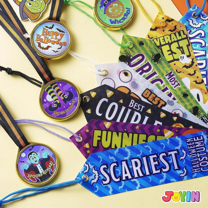 Halloween Medaillentrophäen und Trophäenbänder Set für