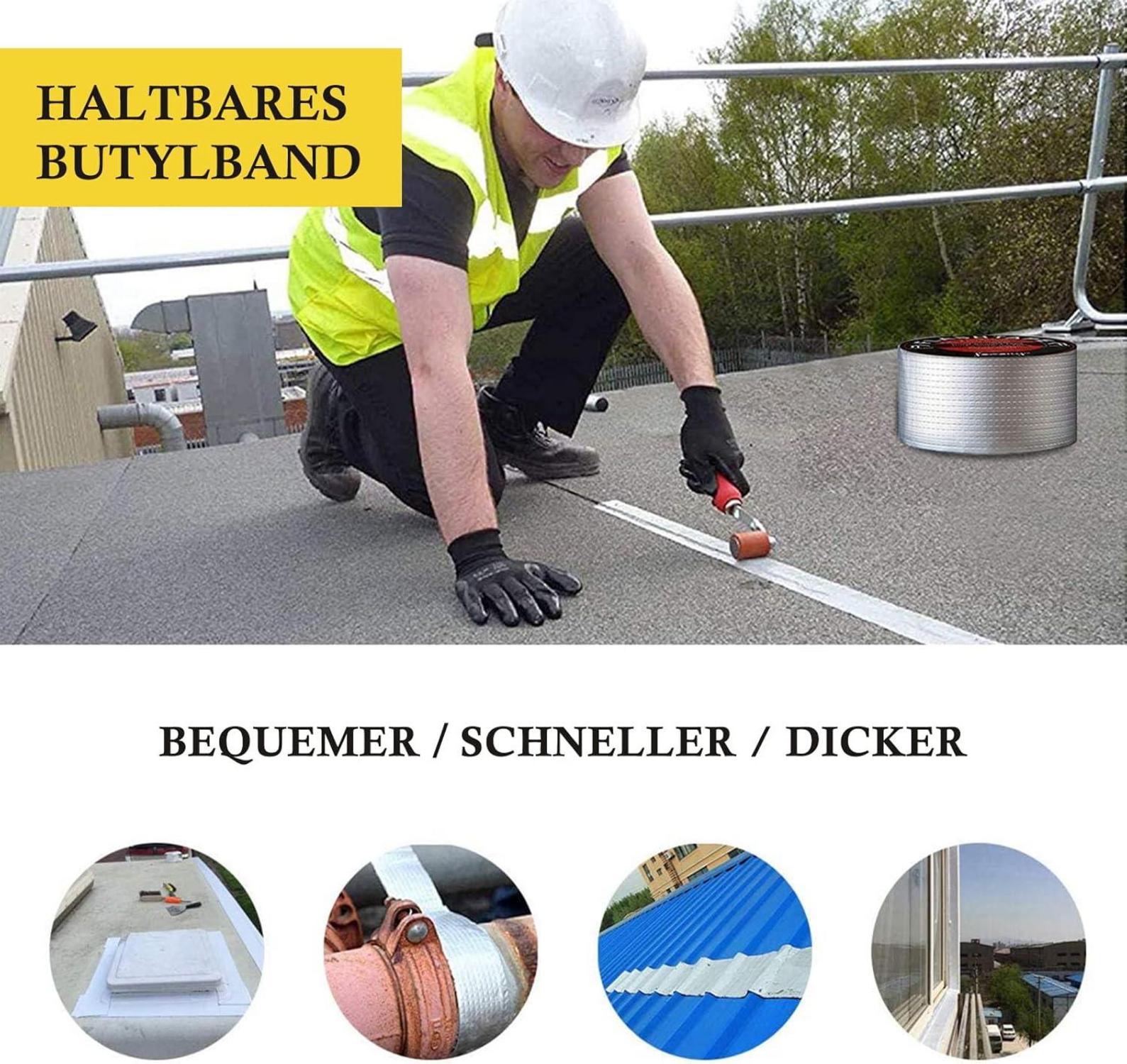 Wasserdichtes Klebeband 15cm Butyl Dichtungsband Alufolie 5m