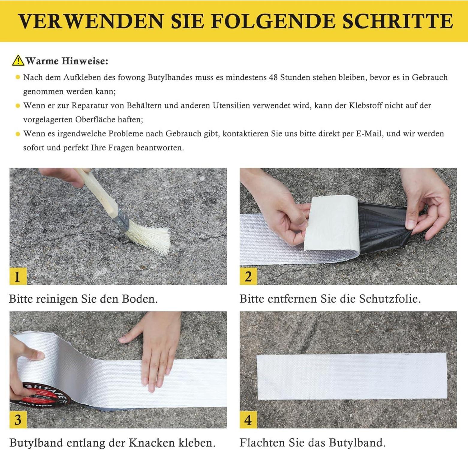 Wasserdichtes Alu Klebeband 15cm x5M Butyl Dichtungsband Pool Rohr