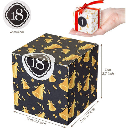 Adventskalender zum Befüllen 24 Boxen Schwarz