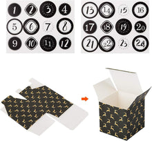 Adventskalender zum Befüllen 24 Boxen Schwarz