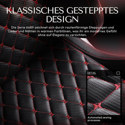 Ergonomischer Gaming Stuhl mit Massage Schwarz Rot Echtes Leder