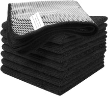 8er Pack Mikrofaser Spültücher mit Poly-Mesh-Scheuerseite, Schwarz