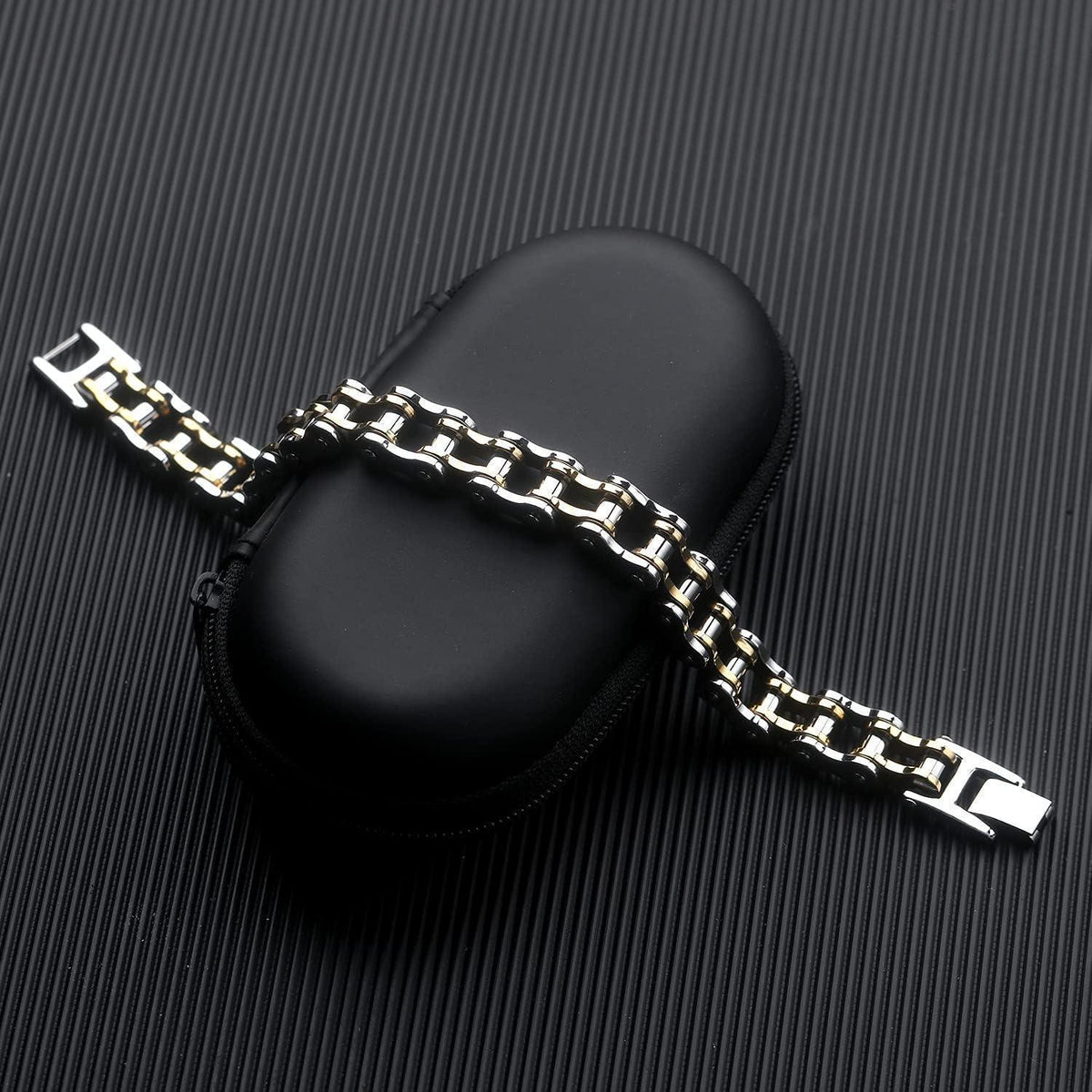 Herren Edelstahl Armband Fahrradkette Biker Gliederkette 21.5cm