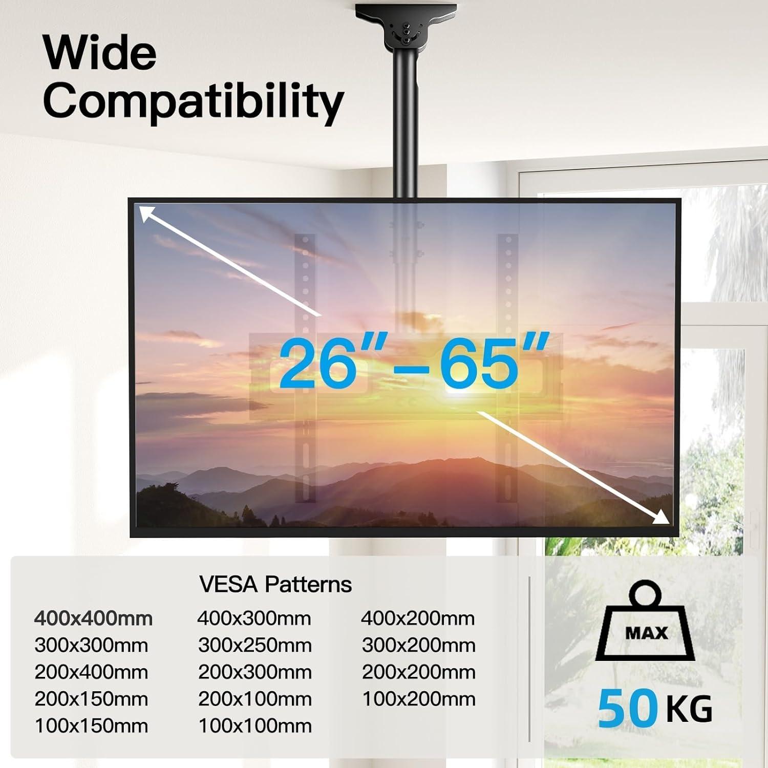 TV Deckenhalterung neigbar schwenkbar verstellbar für 26-65