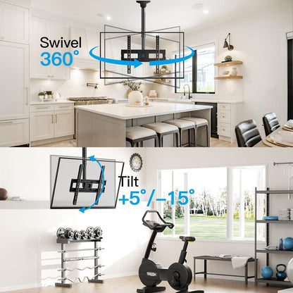 TV Deckenhalterung neig- und schwenkbar 26-65 Zoll VESA 400x400 mm 50 kg