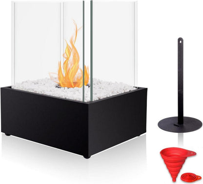 Bio Ethanol Kamin Tischfeuer mit Löschhilfe 24.5x20.5x29 cm