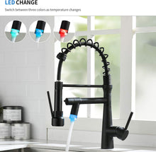 LED Schwarz Wasserhahn Küche - 360° schwenkbar, ausziehbare
