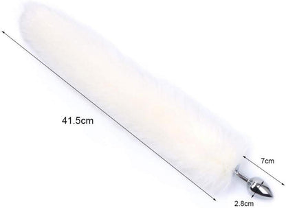 Metall Analplug Deluxe Edelstahl Butt Plug Fuchsschwanz SM Toy