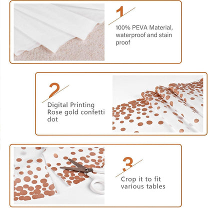 Einweg Tischdecke 137x274 cm, Rosegold, 4 Stück
