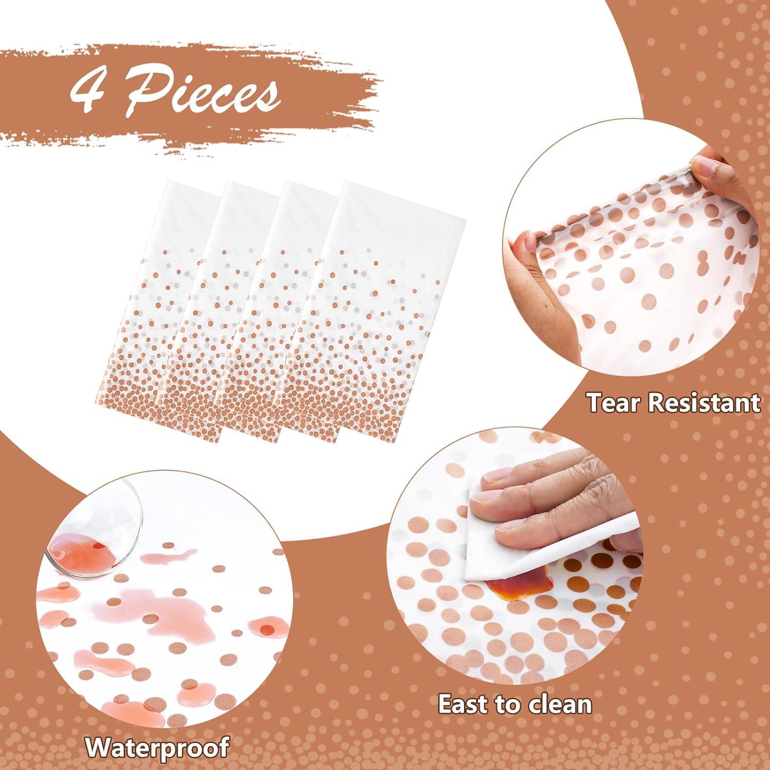 4er Set Einweg Tischdecke Bierzeltgarnitur PEVA 137x274cm Rosegold