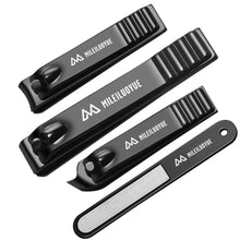 Nagelknipser Set Edelstahl schwarz scharf Zehennägel Feile meta