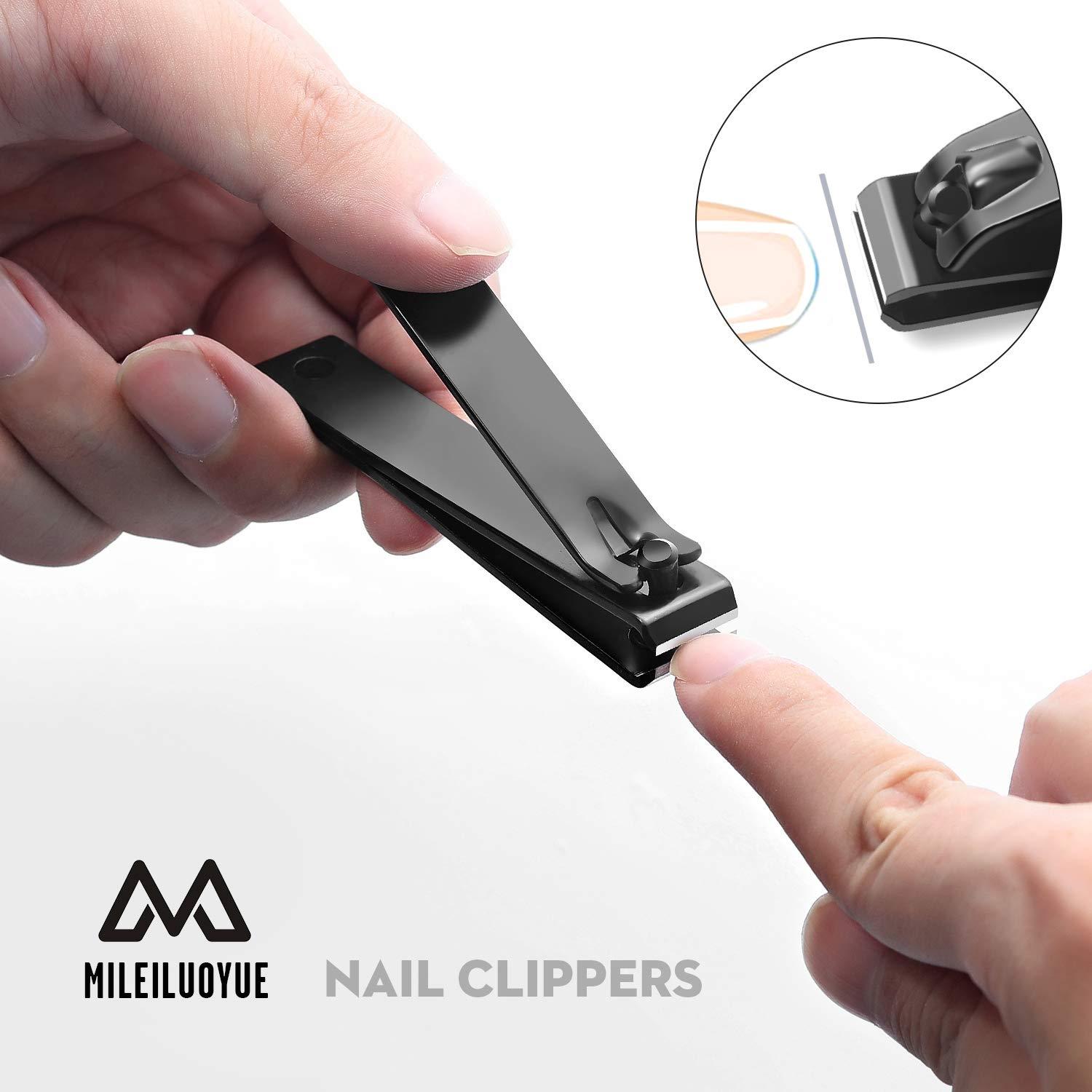 Nagelknipser Set Edelstahl Schwarz Nagelschneider Zehennagelknipser Nagelfeile 4 Stück Metalldose