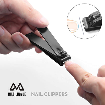 Nagelknipser Set Edelstahl Schwarz Nagelschneider Zehennagelknipser Nagelfeile 4 Stück Metalldose