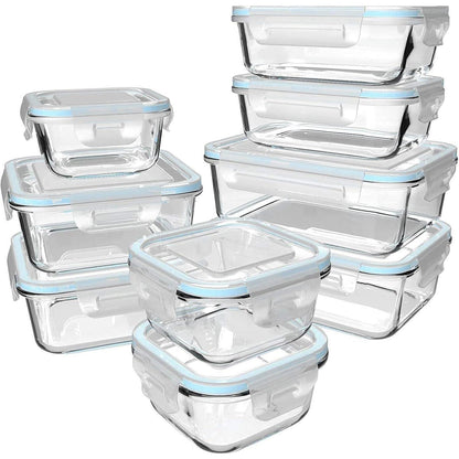 GENICOOK Glasbehälter mit Deckel 9-tlg. Set - Vorratsdosen