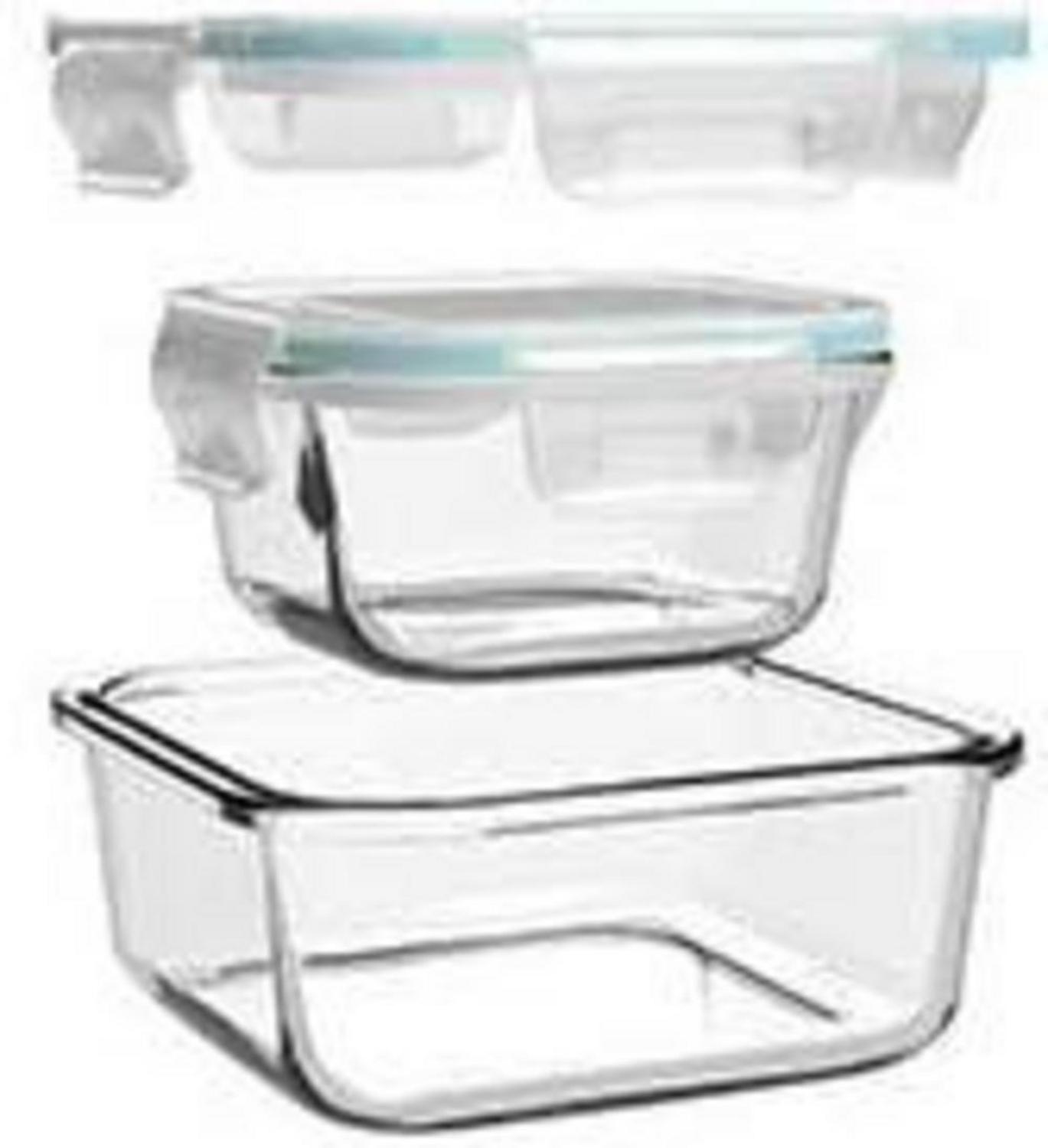 GENICOOK Frischhaltedose Glas mit Deckel 9er Set - 100% dicht & schadstofffrei - spülmaschinenfest & mikrowellengeeignet