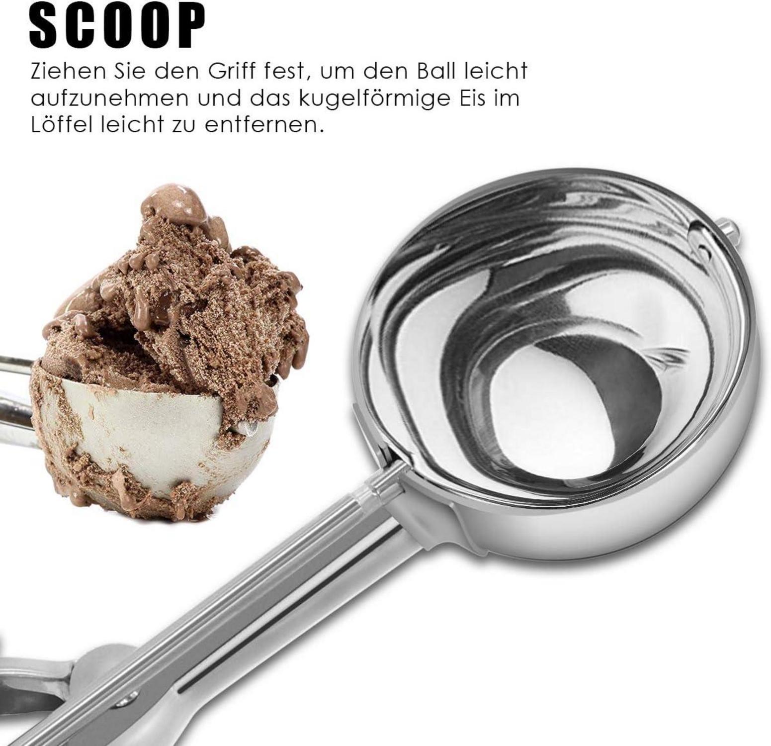 Eisportionierer Edelstahl Auslöser Obst Eiskugeln Wassermelone