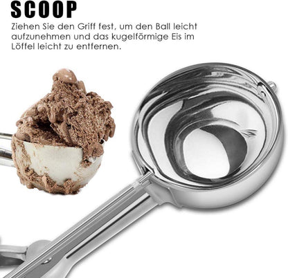 Eisportionierer Edelstahl Auslöser Obst Eiskugeln Wassermelone