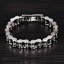 OSTAN Herren Edelstahl Armband Biker Gliederkette schwarz