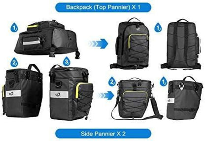 WATERFLY Fahrradtasche 3-in-1 Multifunction wasserdichter Gepäckträger
