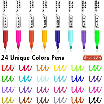 Shuttle Art Permanent Marker Set, 24 Stück, feine