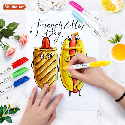 Shuttle Art Permanent Marker Set, 24 Stück, feine