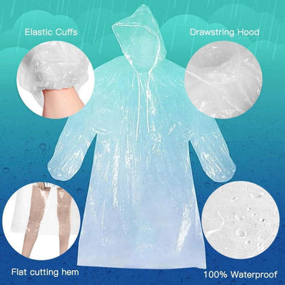 Regenponcho Einmal für Damen und Herren - 6 Stück Festival