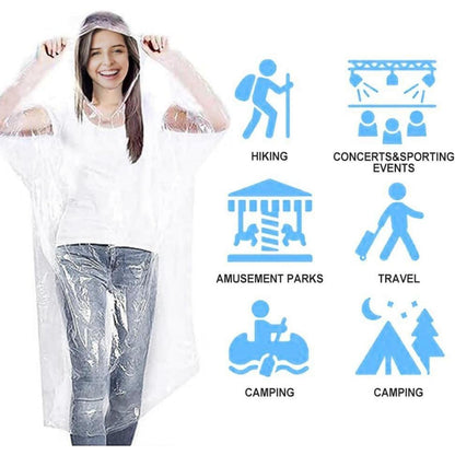 Regenponcho Einmal für Damen und Herren - 6 Stück Festival