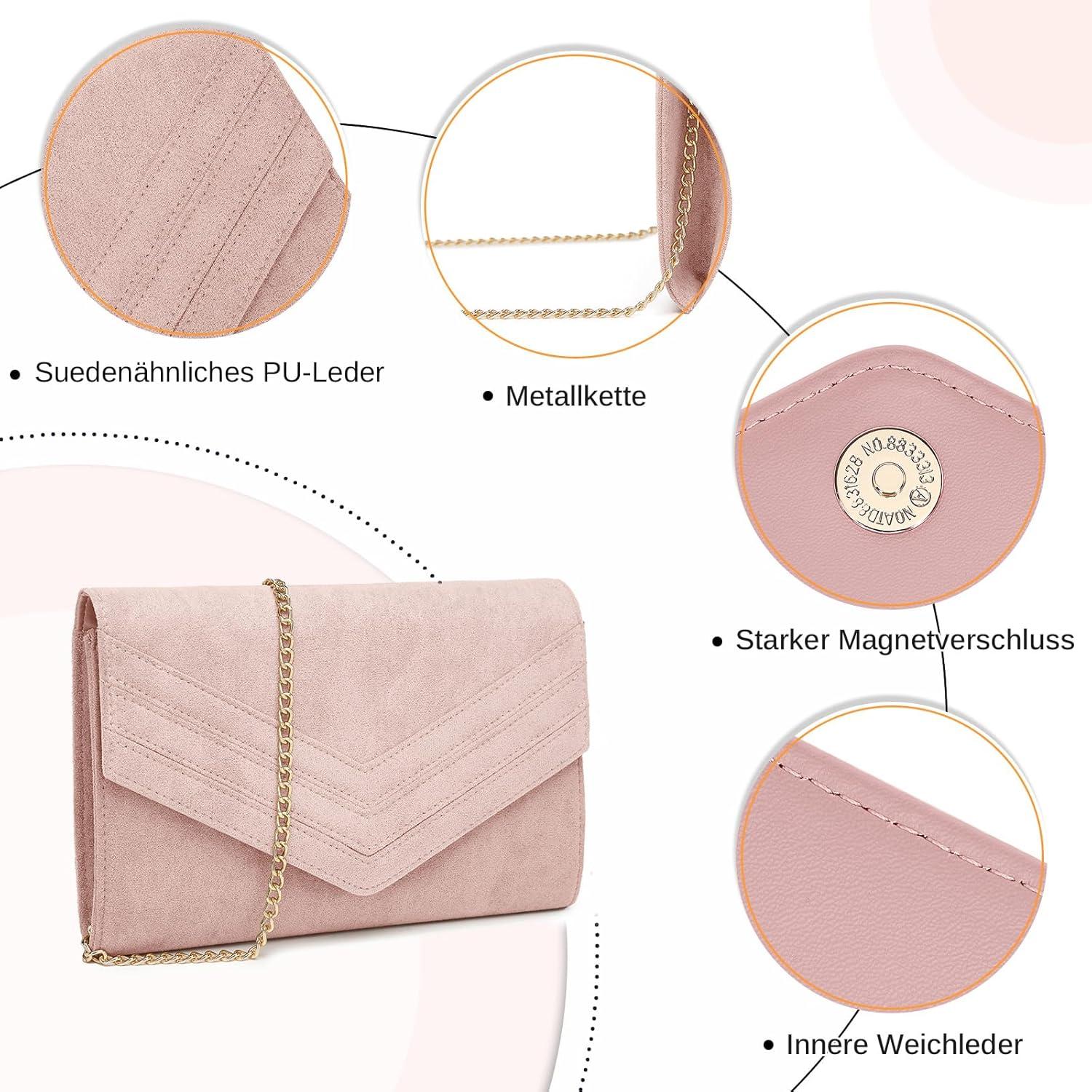 Damen Clutch Envelope Abendtasche Kettentasche Elegant Hochzeit Mode