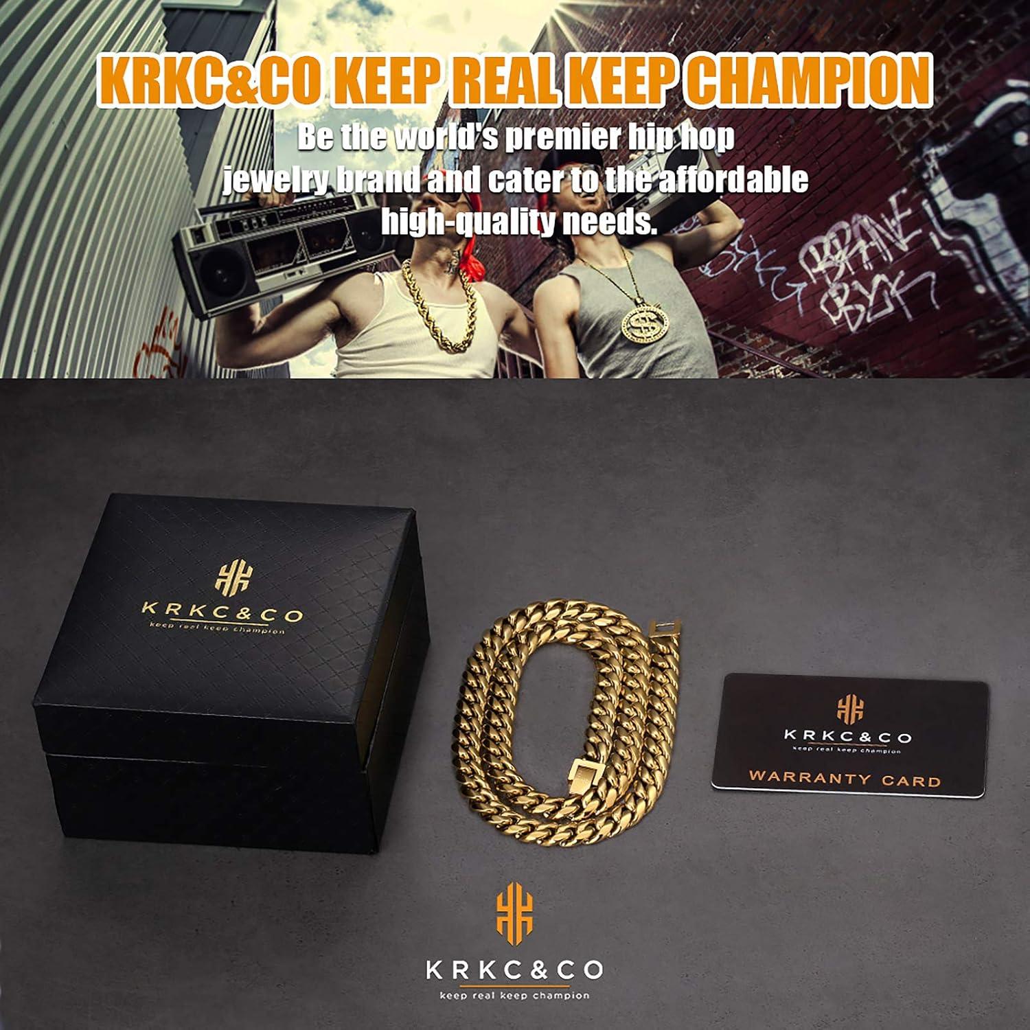 Panzerkette Herren Halskette 18K Gold/Weißgold Cuban Link Chain